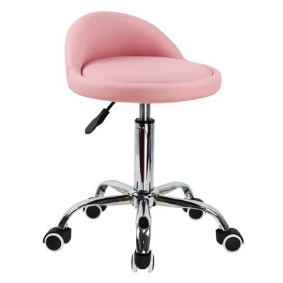 China (Size)Adjustable Commercial Umpire Chair Kitchen With Metal Legs Pink PU Leather Modern Bar Chairs Bar Stool for sale