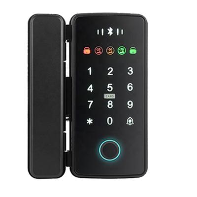 China Remote Controller Smart Keyless Fingerprint Biometric Door Lock Lock with Card Password for Home Office Frameless Access Glass Door for sale