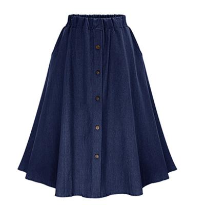 China Long breathable in the spring, summer, a word of the large waist joker clasp jeans skirt to show the thin female loose casual skirts for sale