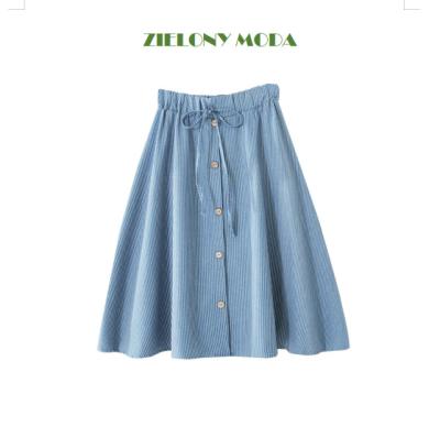 China Breathable Plus Size In A Line Striped Long Skirt Summer Art Students Bull-puncher Skirt Female Joker for sale