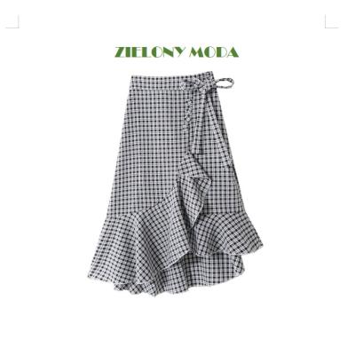 China Breathable Chun xia Han edition with an irregular grid of new large size exhibition thin furbala in long skirts for sale