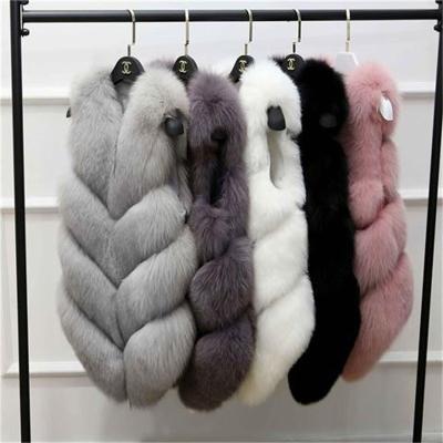 China ANIA Autumn and Winter Style Faux Fox Fur Vest Women Short Elegant Women's Faux Fur Vest Sustainable Coat for sale