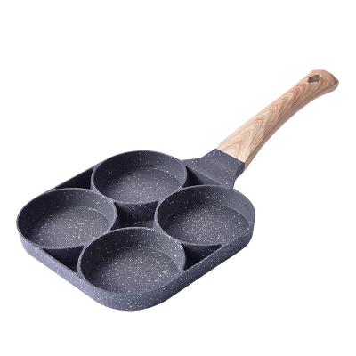 China Non Stick Viable Aluminum Egg Frying Pan Egg Cooker Non-Stick Four-hole Omelet Pan Fried Egg Pan Omelet Pancake Maker for sale