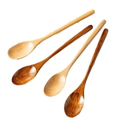 China Sustainable 23.5cm Whole Sale Eco-friendly Mini Wood Spoons Natural Wooden Spoon with Customized Logo Natural Wooden Spoon for sale