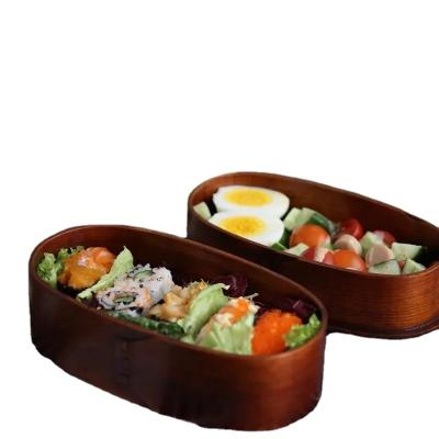 China Steamable Accept Small Quantity Customizing Packaging Logo Printing Japanese Wooden Lunch Box Eco Friendly Bento Box for sale