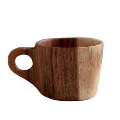 China Sustainable cheap wholesale wooden coffee tea cup with spoon and saucer coffee cups set by VITRAPRO for sale