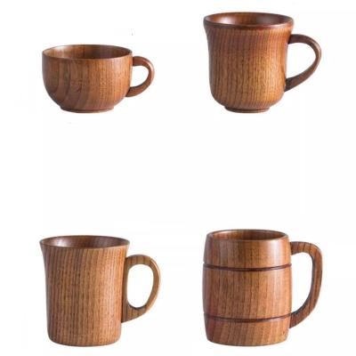 China Sustainable Tea Cup Creative wine barrel shape Wooden cup for sale