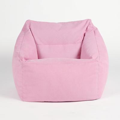 China Reclining Living Room Pink Square Washed Canvas Bean Bag Foam Sofa Cover Chair / Bean Bag For Adult Kids for sale