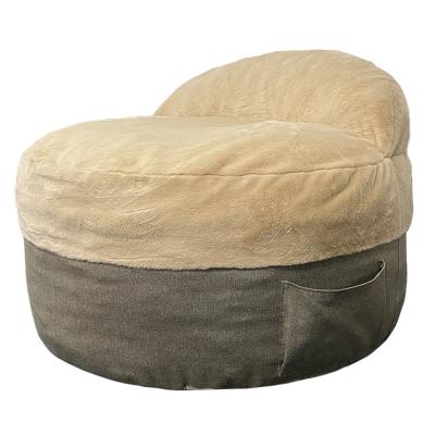 China Removable Giant Soft Foam Bean Bag Sofa Cover Giant Soft Foam Bean Bag Chairs Huge Bean Bag Rabbit Cylinder Sponge Living Room Blanket Pinecone Sofa for sale