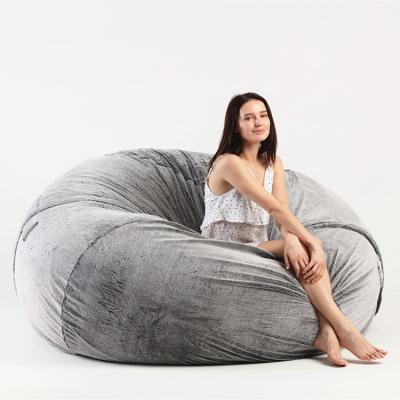 China Bean Bag Chair Giant Living Large Removable Room Cover Cozy Coffee Bean Bag With Plastic Zip And Super Soft Velvet Cover for sale