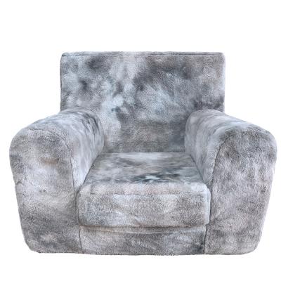 China Modern indoor popular indoor popular faux fur cover foam bed room balcony furniture balcony gray foldable chair for sale