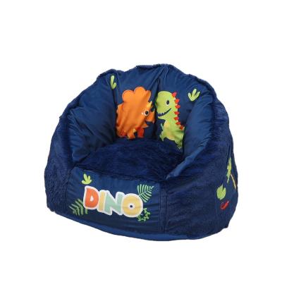 China New Design Dinosaur Pumpkin Bean Bag Chair Removable Blue Furniture Living Room Cover Soft Foam Sofa For Kids for sale