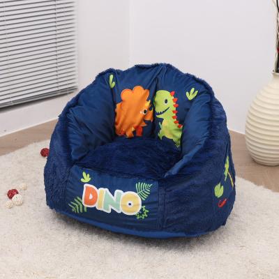 China New Design Dinosaur Pumpkin Bean Bag Chair Removable Blue Furniture Living Room Cover Soft Foam Sofa For Kids for sale