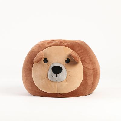 China Lovely Puppy Contemporary Fashion Design Velvet Round Stool Animal Shaped Bean Bag Chair For Kids Lazy Sofa for sale