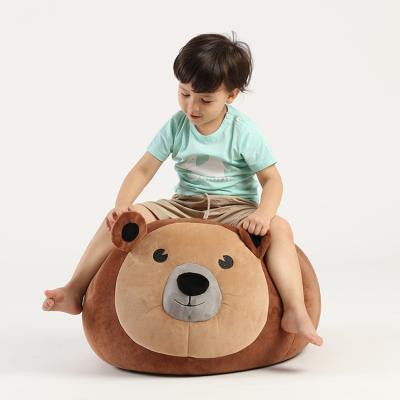 China Fashion Design Lovely Puppy Velvet Contemporary Animal Round Stool Lazy Bean Bag Chair For Kids Sofa for sale