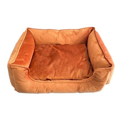 China Viable Wholesale OEM Available Custom Made Indoor Dog Bed For Comfortable Pet Soft Velvet Pet Beds For Dogs And Cats for sale