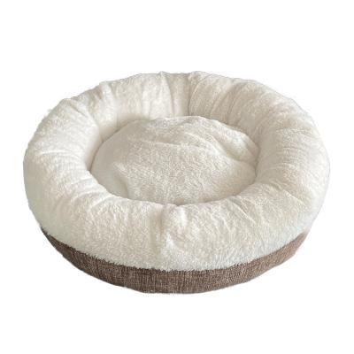 China Wholesale Custom Interior Designer PV Fleece Round Small Cat Pet Dog Bed Washable Pet Product from China Super Viable Factory for sale