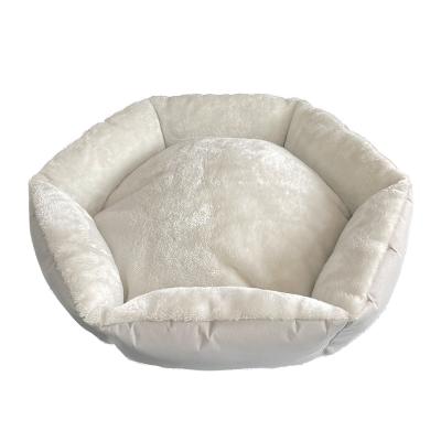 China Living Room Comfort Hexagon Dog Bed Comfort Indoor Pet Bed For Waterproof Pet Oxford Pet Beds For Dogs And Cats for sale