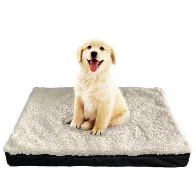 China Removable Pet Mat Indoor Living Room Comfortable Sherpa Oxford Cover Fashion Pet Beds with Eggshell Foam for Dogs and Cats for sale