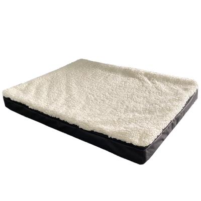 China Popular Removable Cover Dog Mat Living Room Sherpa Oxford Comfort Eggshell Foam Dog Beds for Dogs and Cats for sale