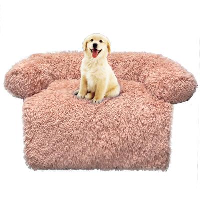 China Fashion Design Sofa Bed Fluffy Soft Plush Durable Furniture Protective Pad Washable Removable Pet Bed for sale