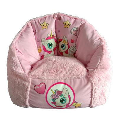 China New Design Removable Pink Furniture Living Room Cover Unicorn Pumpkin Bean Bag Chair Cute Soft For Kids for sale