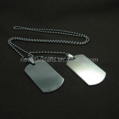 China Wholesale Custom Europe Stainless Steel Army Military Dog Tag Pendant Necklace for sale