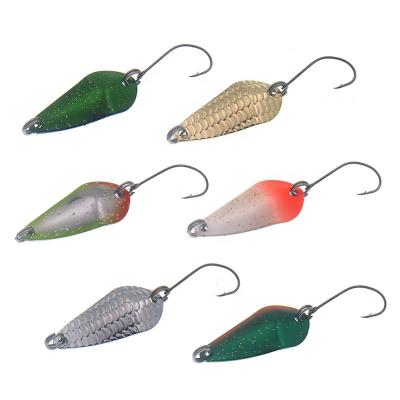 China 6pcs 3g 3cm Trout Spoon Copper Metal Bait Fishing Lure Metal Spoon for sale