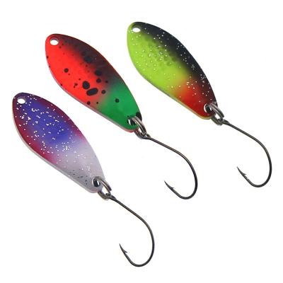 China 3.5g 31mm Iron S-Shaped Sequins Baits Artificial Trout Bait Spoon Metal Lure Single Hook Bait Fishing Lure Spoon for sale