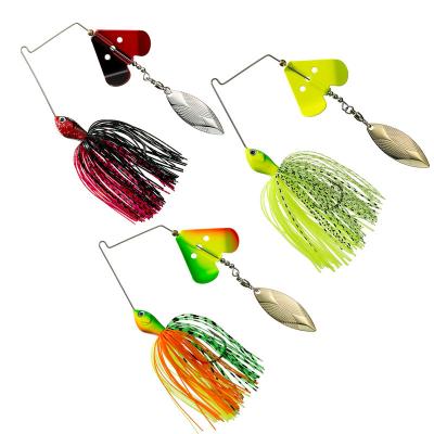 China Metal 14g Willow Blade and Rotating Blades Counter Spinner Bait Fishing Buzzbait Spinnerbait Lures for Bass Pike Metal Lure for sale