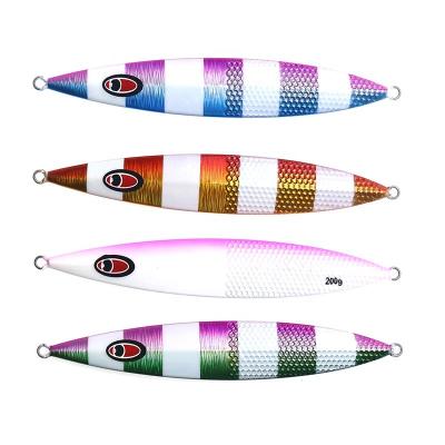 China 100g 150g 200g Metal Lead Jig Saltwater Fishing Lure Lead Luminous Slow Casting Fish For Spooning Artificial Bait for sale