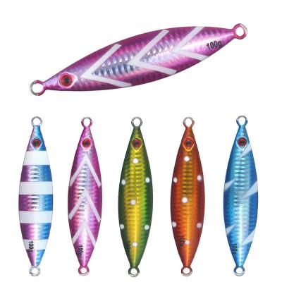 China 60g 80g 100g 150g 200g Luminous Artificial Metal Bait Lead Slow Sinking Jig Lure Fishing Lure for sale