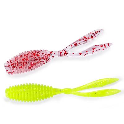 China 10pcs/bag Lure 0.5g 4.6cm Silicone Bass Rockfish Swimbait Jigging Plastic Soft Groundbait Fishing Worm for sale