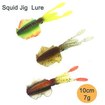 China PVC Fishing Soft Lure 7g 100mm Luminous/UV Jigging Fishing Lures Octopus Squid For Sea Fishing Wobbler Bait Bait for sale