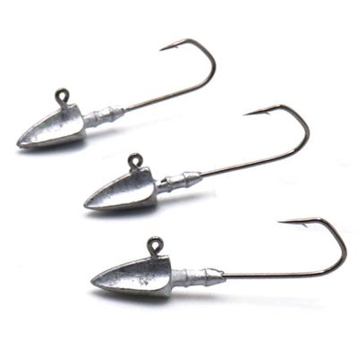 China High Carbon Steel Jig Head Hooks 3.5g 5g 7g 10g Triangle Burr Baitholder Lead Jig Heads Fishing Tackle Hook for sale