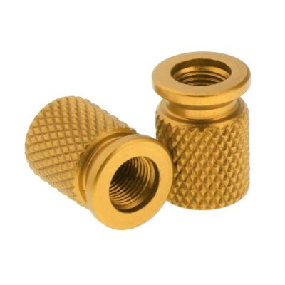 China Heavy Industry Custom High Quality Gold Anodized Aluminum Diamond Knurled Nuts for sale