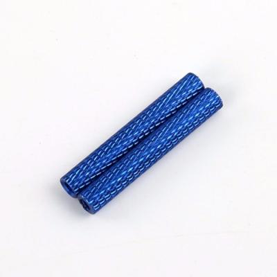 China Aluminum Alloy Aluminum Custom Blue Anodized Knurled Round Standoff Spacer for sale