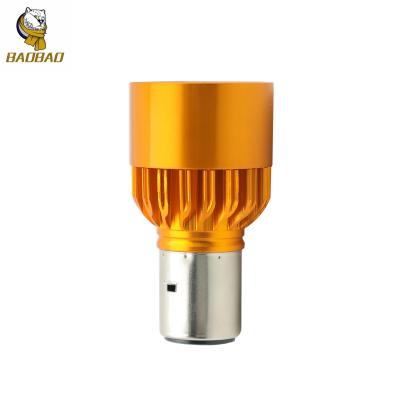 Cina BA20D 12V Golden Casing 3 Beam H4 Lampada a LED Motociclo in vendita