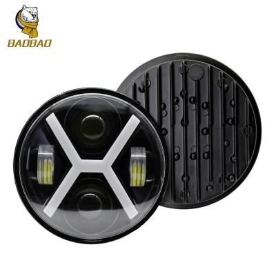 China Harley 5,75 polegadas Círculo amarelo branco Disponível LED Bicicleta Fancy Farol à venda