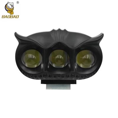 China 3 LED Owl Style Black Aluminum Casing Motorcycle LED HeadLight Spot Lamp for sale