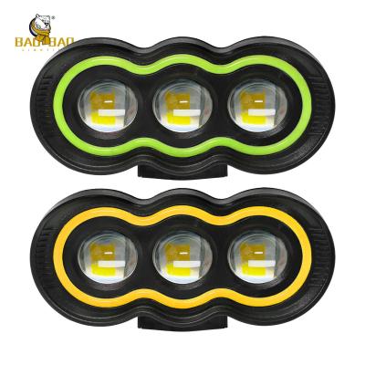 China Plastic Groen Geel 3 LED Motorfiets koplamp LED accessoire lichten Motorfiets Te koop