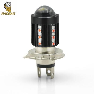 China White Yellow Doule Color LED Motorcycle Lamp H4 Headlight MINI Driving Bulb for sale