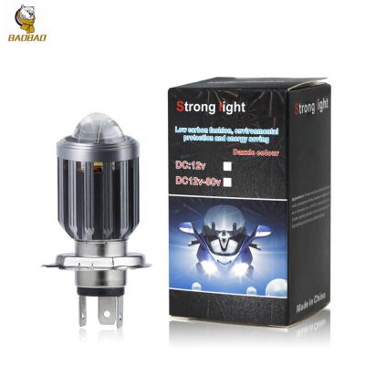 China H4 BA20D White Yellow Blue Metal Bulb Mini Driving LED Light For Motorcycle for sale