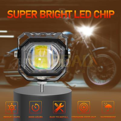 중국 Metal 80V Dual Color Blue Red Flashing CG Modified Motorcycle LED Headlight 판매용