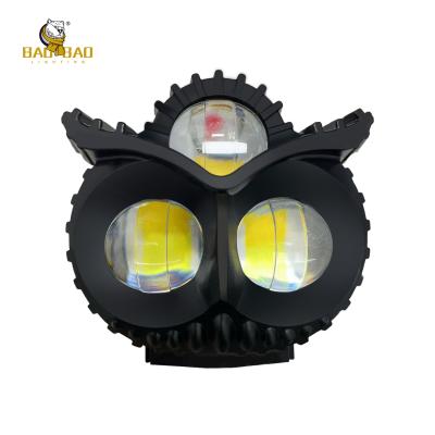 China Plastic Duivelogen Uilvorm 80V Wit Geel Dubbelkleurig Motorfiets koplamp Te koop