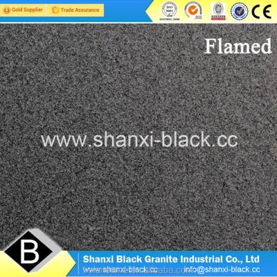 China Shanxi Black Flamed Finish Granite Tiles Slabs Porcelain Black Flamed Shanxi Black Granite for sale