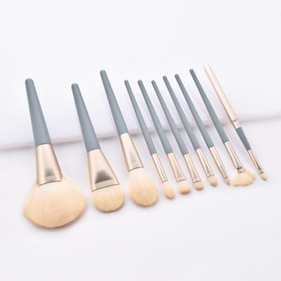 China High Quality Waterproof Synthetic Hair Wooden Handle Makeup Brushes 10pcs Beauty Need LOGO Makeup Brush Set Custom Made for sale