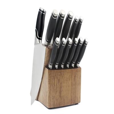 China Factory Supply Disposable Libl Normal 12pcs Kitchen Knife Block Set With ABS Handle Forged Knife Set for sale