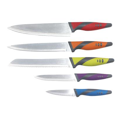 China 2021 New Arrival Disposable Stainless Steel Kitchen Knife Set With TPR Handle for sale