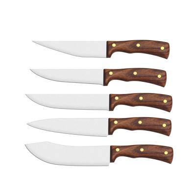 China Disposable In Stock Factory Selling Butcher Knife With Wooden Handle for sale